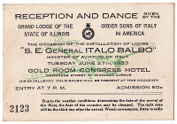 Invito per il ballo d'onore al Gold Room Congress Hotel